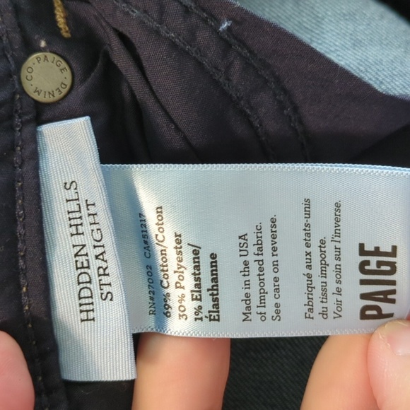 Anthropology x Paige Hidden Hills High Rise  Straight Rosalie Dark Wash Jeans 25 - Picture 6 of 9